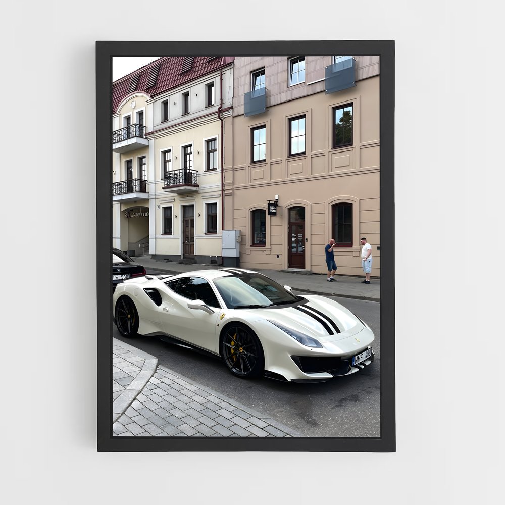 Poster Éclair Blanc – affiche Ferrari (vue 2)